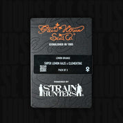 Schwarze Green House Seeds Verpackung für Lemon Orange Hybrid mit Aufdruck Super Lemon Haze x Clementine und Pack of 3